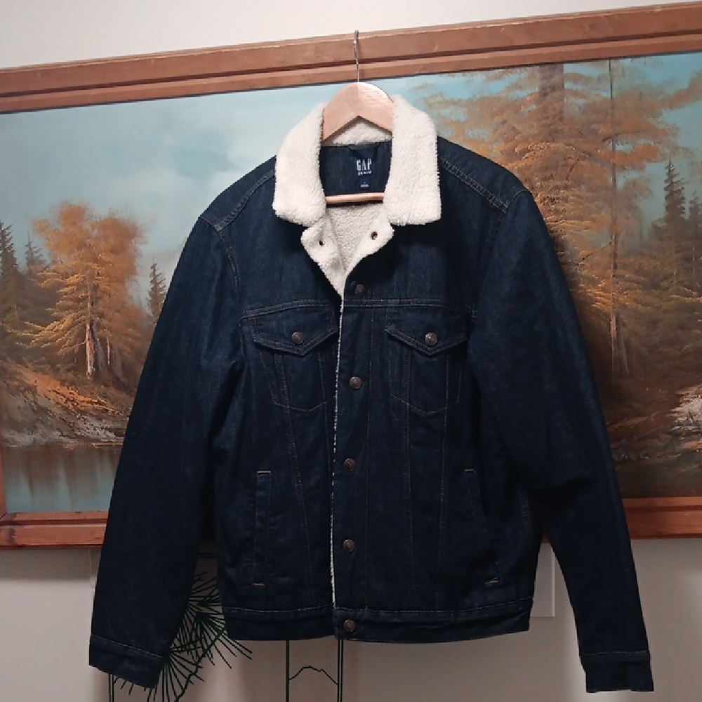 FINAL PRICE! Like New Gap Denim Sherpa Lined Jacket